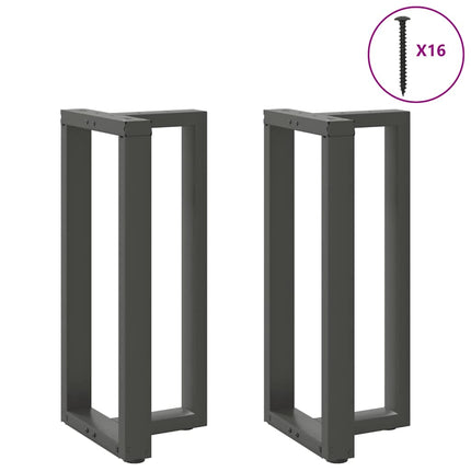Barbordsben T-formade 2 st antracit 40x35x(90-91) cm stål