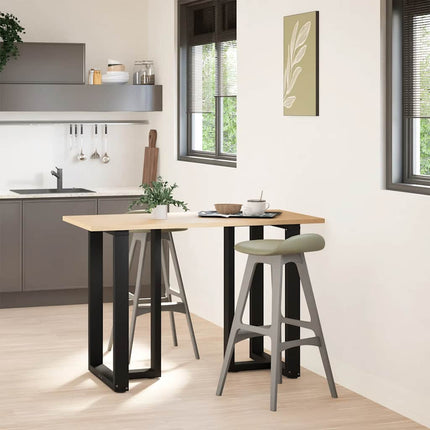 Barbordsben T-formade 2 st svarta 60x35x(90-91) cm stål