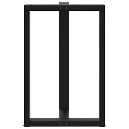 Barbordsben T-formade 2 st svarta 60x35x(90-91) cm stål