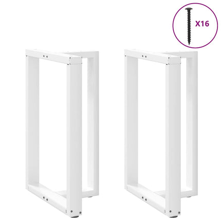 Barbordsben T-formade 2 st vita 60x35x(90-91) cm stål