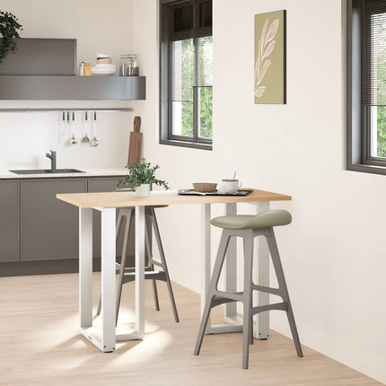 Barbordsben T-formade 2 st vita 60x35x(90-91) cm stål