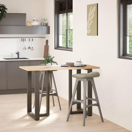 Barbordsben T-formade 2 st svarta 60x35x(90-91) cm stål