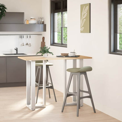 Barbordsben T-formade 2 st vita 40x35x(100-101) cm stål