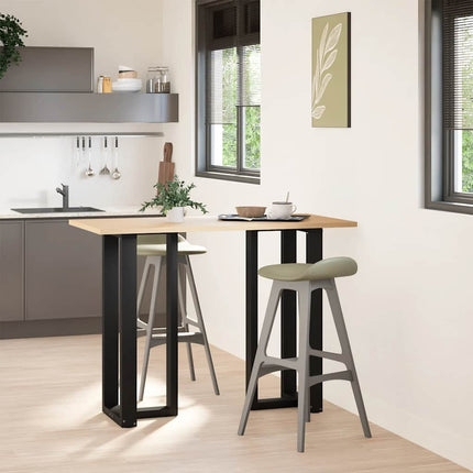 Barbordsben T-formade 2 st svarta 50x35x(100-101) cm stål