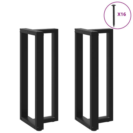Barbordsben T-formade 2 st svarta 50x35x(100-101) cm stål