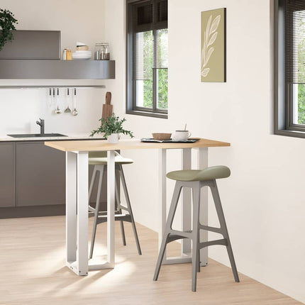 Barbordsben T-formade 2 st vita 50x35x(100-101) cm stål