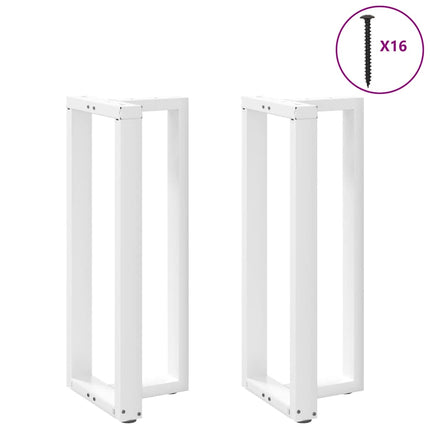 Barbordsben T-formade 2 st vita 50x35x(100-101) cm stål