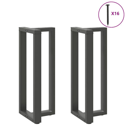 Barbordsben T-formade 2 st antracit 50x35x(100-101) cm stål