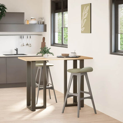 Barbordsben T-formade 2 st svarta 50x35x(100-101) cm stål