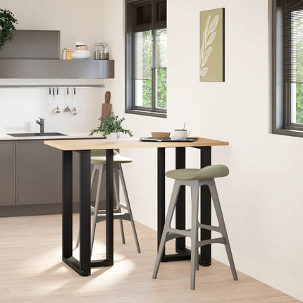 Barbordsben T-formade 2 st svarta 60x35x(100-101) cm stål