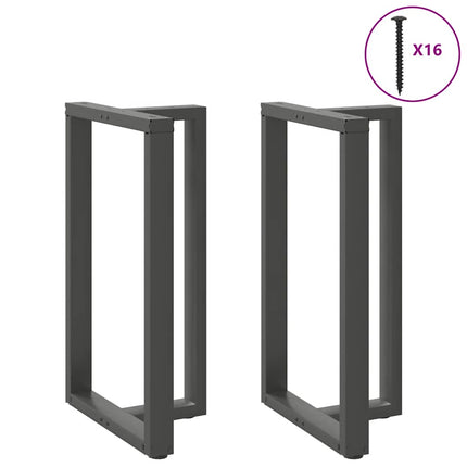 Barbordsben T-formade 2 st antracit 60x35x(100-101) cm stål