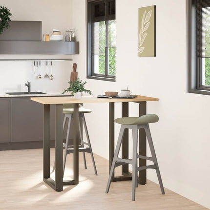 Barbordsben T-formade 2 st svarta 60x35x(100-101) cm stål