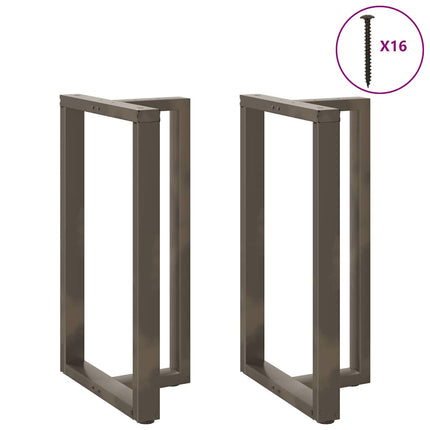 Barbordsben T-formade 2 st svarta 60x35x(100-101) cm stål