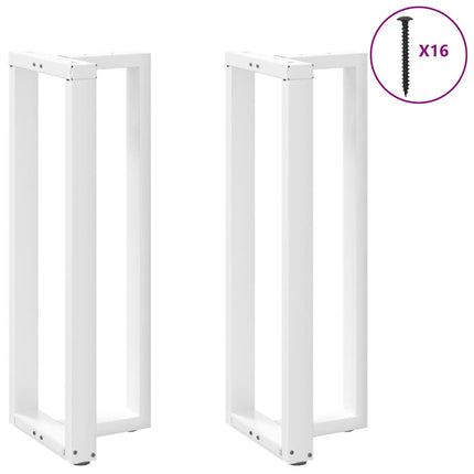 Barbordsben T-formade 2 st vita 40x35x(110-111) cm stål