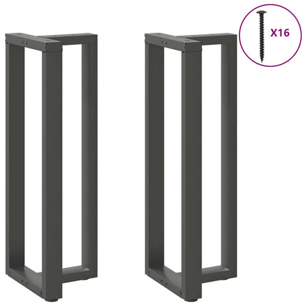 Barbordsben T-formade 2 st antracit 40x35x(110-111) cm stål
