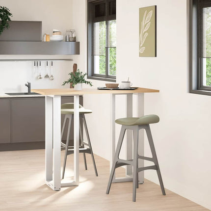 Barbordsben T-formade 2 st vita 50x35x(110-111) cm stål