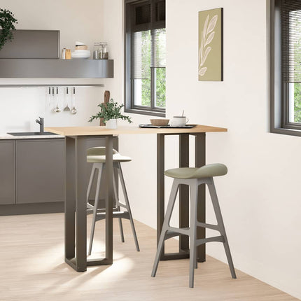 Barbordsben T-formade 2 st svarta 50x35x(110-111) cm stål