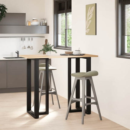 Barbordsben T-formade 2 st svarta 60x35x(110-111) cm stål
