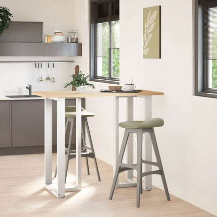 Barbordsben T-formade 2 st vita 60x35x(110-111) cm stål