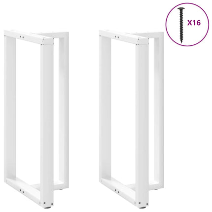 Barbordsben T-formade 2 st vita 60x35x(110-111) cm stål