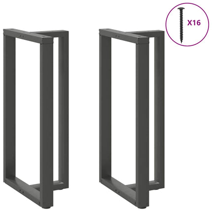 Barbordsben T-formade 2 st antracit 60x35x(110-111) cm stål