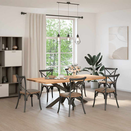 Matbordsben spindelformad svart 150x78x(72-73) cm stål