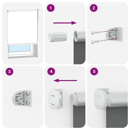 Rullgardin mörkläggning svart 65x130 cm tyg bredd 60,7 cm