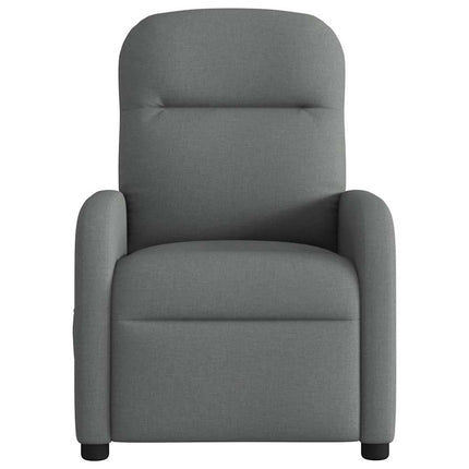 Massagefåtölj mörkgrå tyg