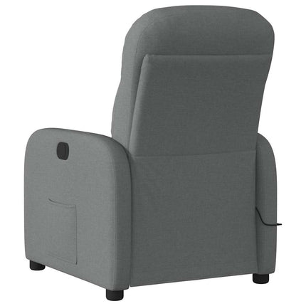 Massagefåtölj mörkgrå tyg
