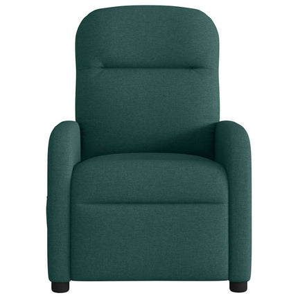 Massagefåtölj mörkgrön tyg