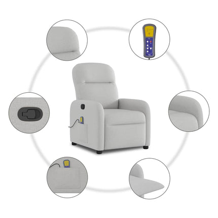 Massagefåtölj molngrå tyg