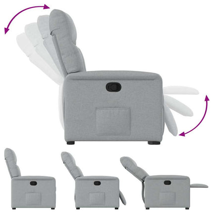 Reclinerfåtölj ljusgrå tyg