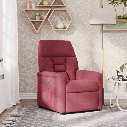 Reclinerfåtölj vinröd tyg