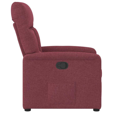 Reclinerfåtölj vinröd tyg