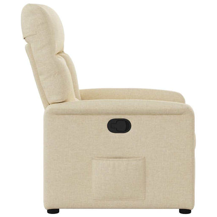 Reclinerfåtölj gräddvit tyg