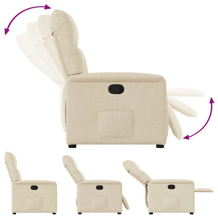 Reclinerfåtölj gräddvit tyg