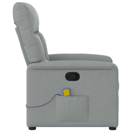 Massagefåtölj ljusgrå tyg