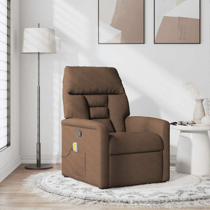 Massagefåtölj brun tyg