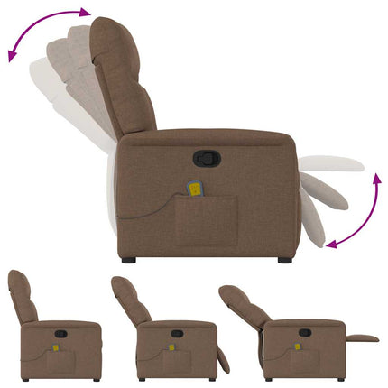 Massagefåtölj brun tyg