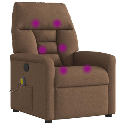 Massagefåtölj brun tyg