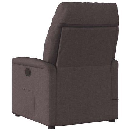 Massagefåtölj mörkbrun tyg