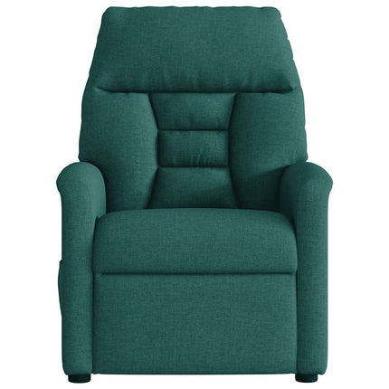 Massagefåtölj mörkgrön tyg