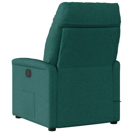 Massagefåtölj mörkgrön tyg
