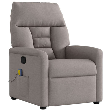 Massagefåtölj taupe tyg