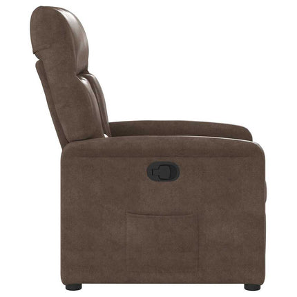 Reclinerfåtölj brun mikrofibertyg