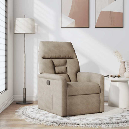 Reclinerfåtölj taupe mikrofibertyg