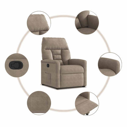 Reclinerfåtölj taupe mikrofibertyg