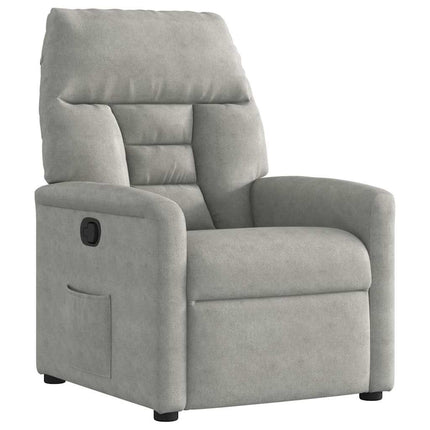 Reclinerfåtölj ljusgrå mikrofibertyg