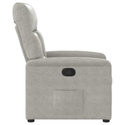Reclinerfåtölj ljusgrå mikrofibertyg