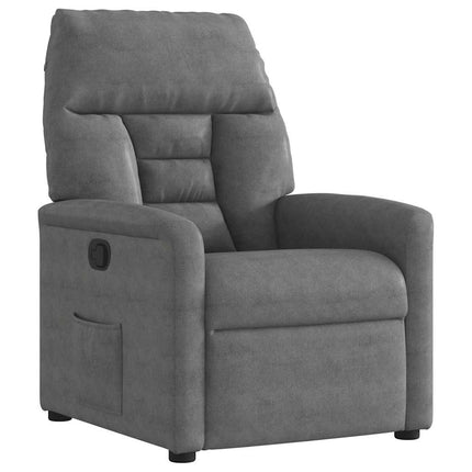 Reclinerfåtölj mörkgrå mikrofibertyg